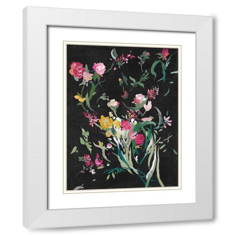 Midnight Blooming Botanicals I  White Modern Wood Framed Art Print with Double Matting by Jensen, Asia