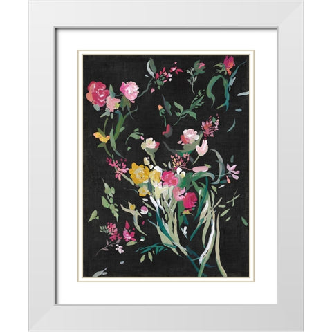 Midnight Blooming Botanicals I  White Modern Wood Framed Art Print with Double Matting by Jensen, Asia