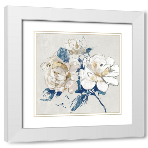 Gold Rosa I  White Modern Wood Framed Art Print with Double Matting by Jensen, Asia