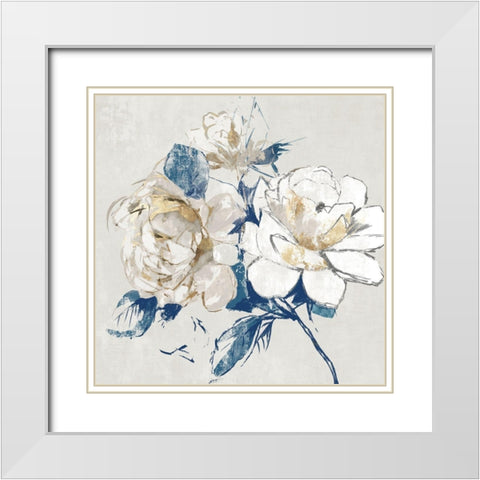Gold Rosa I  White Modern Wood Framed Art Print with Double Matting by Jensen, Asia