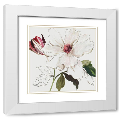 Pink Bontanical I  White Modern Wood Framed Art Print with Double Matting by Jensen, Asia