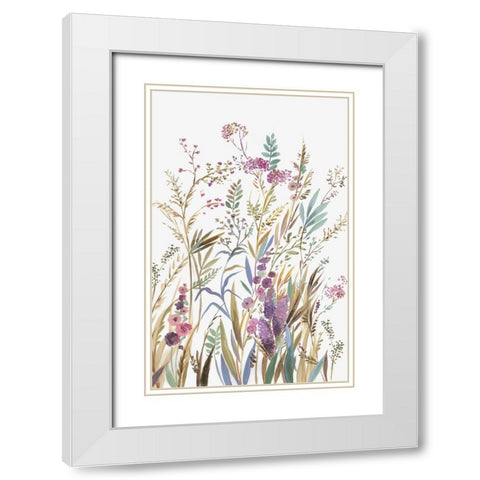 Fields of Wild Pink II White Modern Wood Framed Art Print with Double Matting by Jensen, Asia