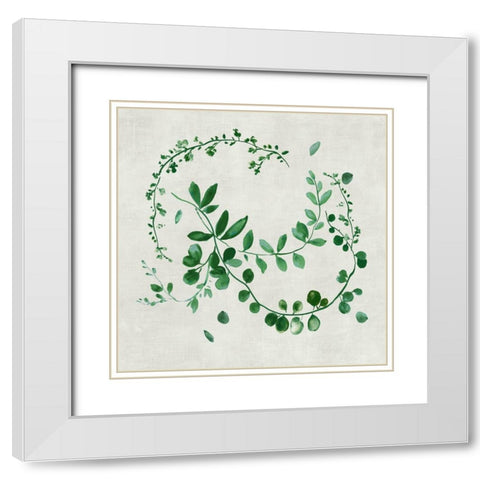 Green Vines I  White Modern Wood Framed Art Print with Double Matting by Jensen, Asia