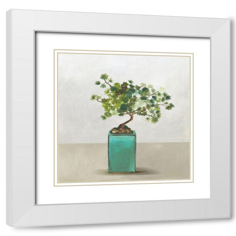 Bonsai Tree III White Modern Wood Framed Art Print with Double Matting by Jensen, Asia
