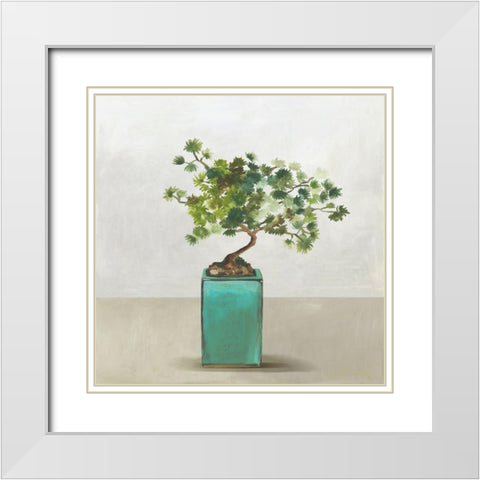 Bonsai Tree III White Modern Wood Framed Art Print with Double Matting by Jensen, Asia