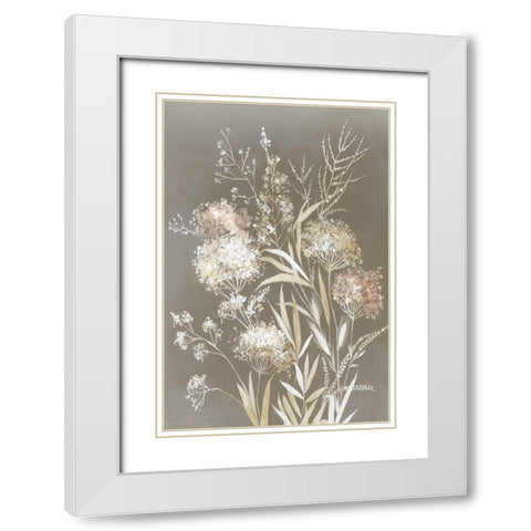 Delicate Bunch II White Modern Wood Framed Art Print with Double Matting by Jensen, Asia