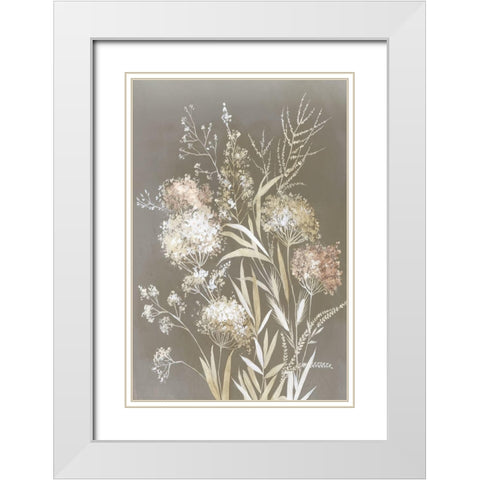 Delicate Bunch II White Modern Wood Framed Art Print with Double Matting by Jensen, Asia