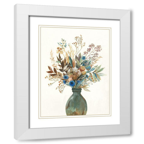 Fall Wild Flowers II White Modern Wood Framed Art Print with Double Matting by Jensen, Asia