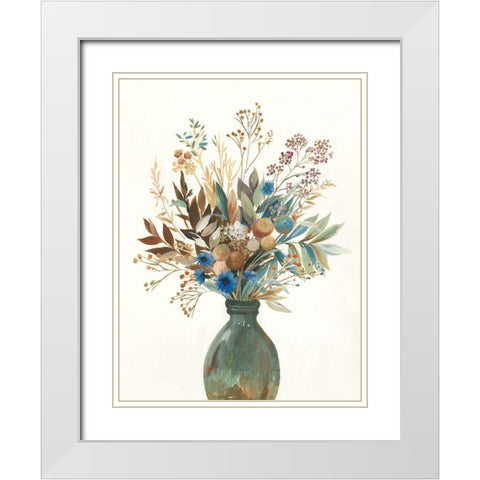 Fall Wild Flowers II White Modern Wood Framed Art Print with Double Matting by Jensen, Asia