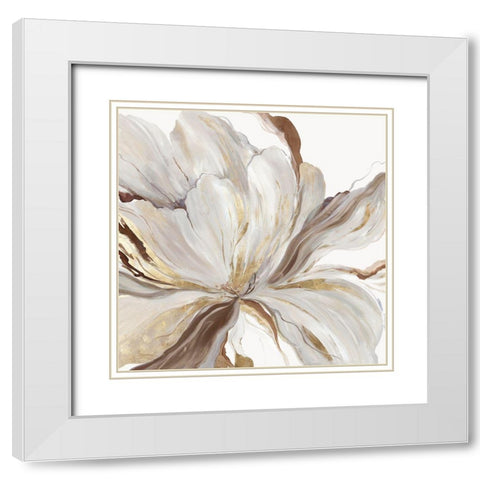 Butterfly Flower II White Modern Wood Framed Art Print with Double Matting by Jensen, Asia