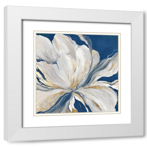 Butterfly Flower II Blue Version White Modern Wood Framed Art Print with Double Matting by Jensen, Asia