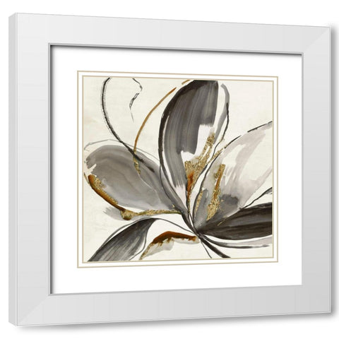 Grey Glory II White Modern Wood Framed Art Print with Double Matting by Jensen, Asia