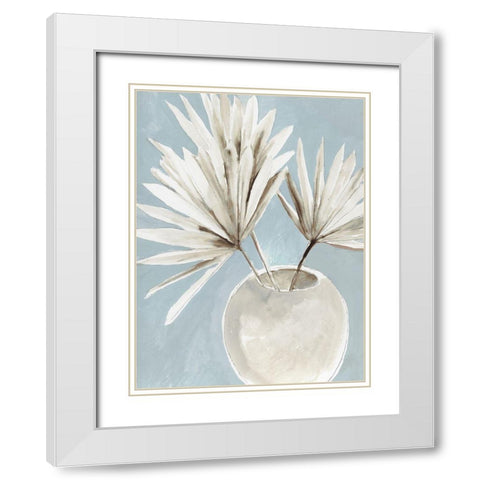 Tropic Blue Vase I  White Modern Wood Framed Art Print with Double Matting by Jensen, Asia