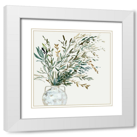 Vase of Grass I  White Modern Wood Framed Art Print with Double Matting by Jensen, Asia
