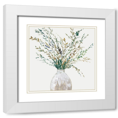 Vase of Grass II  White Modern Wood Framed Art Print with Double Matting by Jensen, Asia