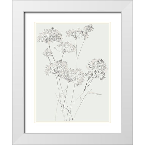 White Delicate I  White Modern Wood Framed Art Print with Double Matting by Jensen, Asia