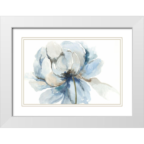 Blue Blub Flower  White Modern Wood Framed Art Print with Double Matting by Jensen, Asia