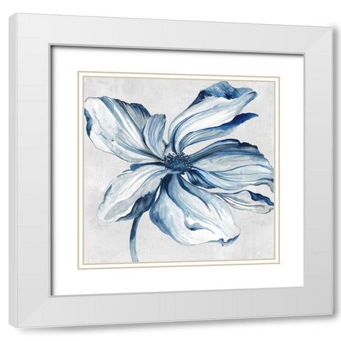 Botanical Teal I White Modern Wood Framed Art Print with Double Matting by Jensen, Asia
