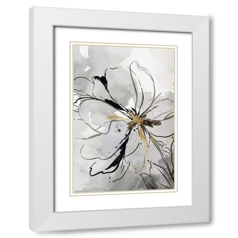 Floral Sketch II White Modern Wood Framed Art Print with Double Matting by Jensen, Asia