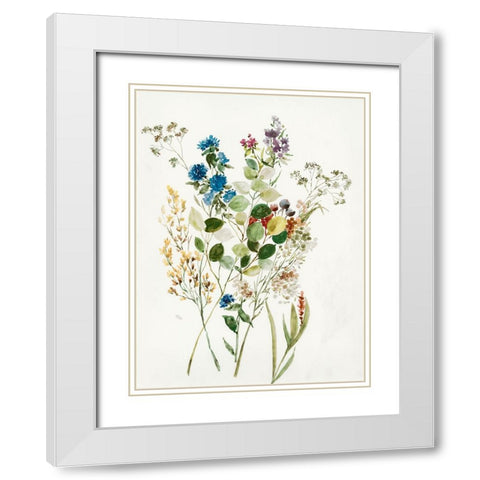 Delicate Flowers I White Modern Wood Framed Art Print with Double Matting by Jensen, Asia