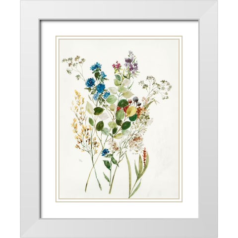 Delicate Flowers I White Modern Wood Framed Art Print with Double Matting by Jensen, Asia