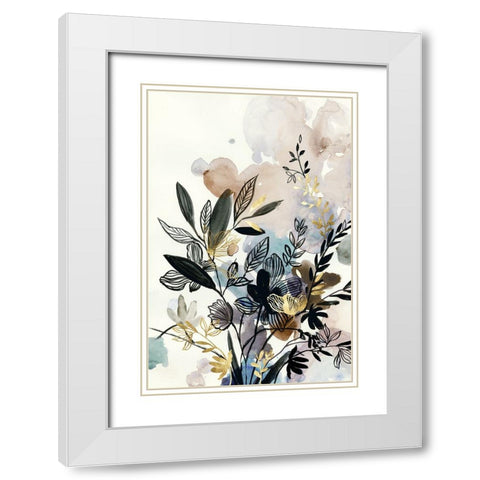 Gold Embroidery I White Modern Wood Framed Art Print with Double Matting by Jensen, Asia