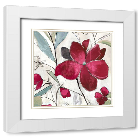 Rose Flower II White Modern Wood Framed Art Print with Double Matting by Jensen, Asia