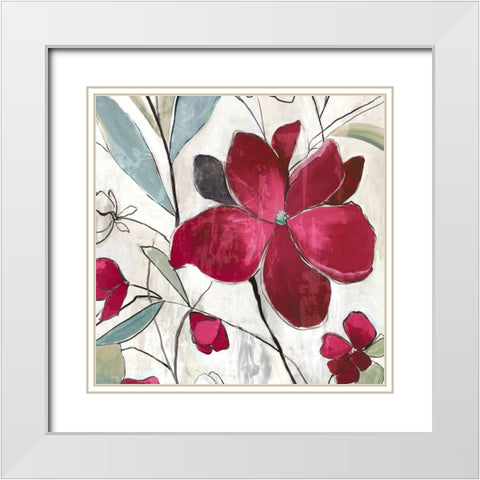 Rose Flower II White Modern Wood Framed Art Print with Double Matting by Jensen, Asia