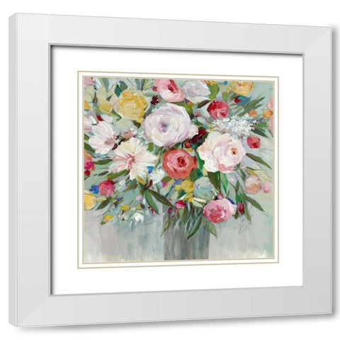 Artisan Floral I White Modern Wood Framed Art Print with Double Matting by Jensen, Asia