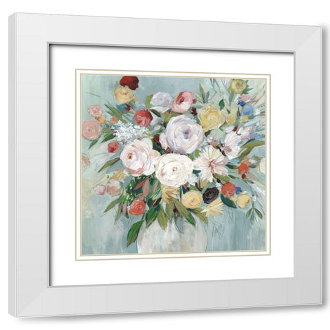Artisan Floral II White Modern Wood Framed Art Print with Double Matting by Jensen, Asia