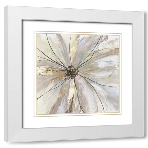 Floral Elegance White Modern Wood Framed Art Print with Double Matting by Jensen, Asia