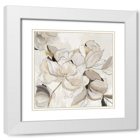 Whispers of Blossoms I White Modern Wood Framed Art Print with Double Matting by Jensen, Asia
