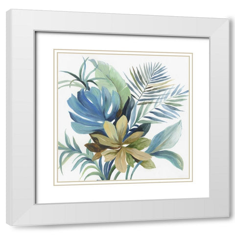 Tropical Floral Haven I White Modern Wood Framed Art Print with Double Matting by Jensen, Asia