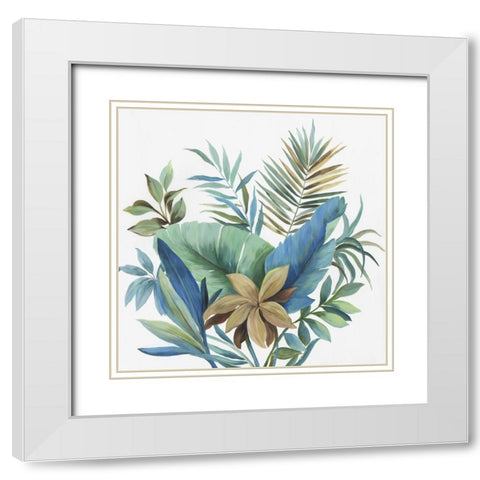 Tropical Floral Haven II White Modern Wood Framed Art Print with Double Matting by Jensen, Asia