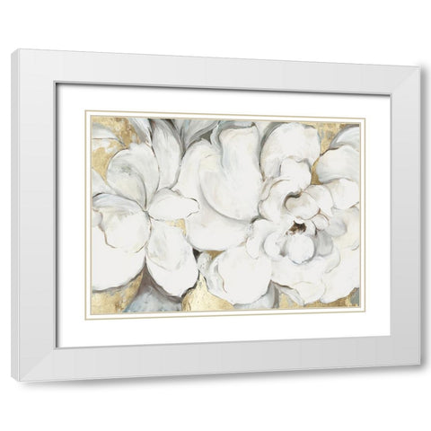 Serenity in Bloom White Modern Wood Framed Art Print with Double Matting by Jensen, Asia