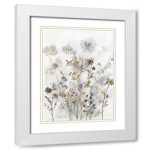 Delicate Foliage I White Modern Wood Framed Art Print with Double Matting by Jensen, Asia