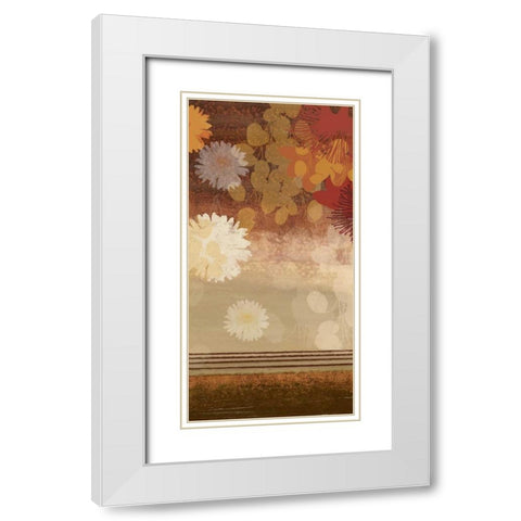 Flora White Modern Wood Framed Art Print with Double Matting by Jensen, Asia