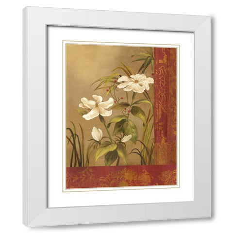 Spice Route II White Modern Wood Framed Art Print with Double Matting by Jensen, Asia