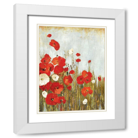 Poppies in the Wind White Modern Wood Framed Art Print with Double Matting by Jensen, Asia