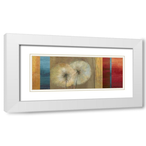 Golden Dandelions White Modern Wood Framed Art Print with Double Matting by Jensen, Asia
