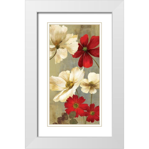 Springerle Florals I White Modern Wood Framed Art Print with Double Matting by Jensen, Asia
