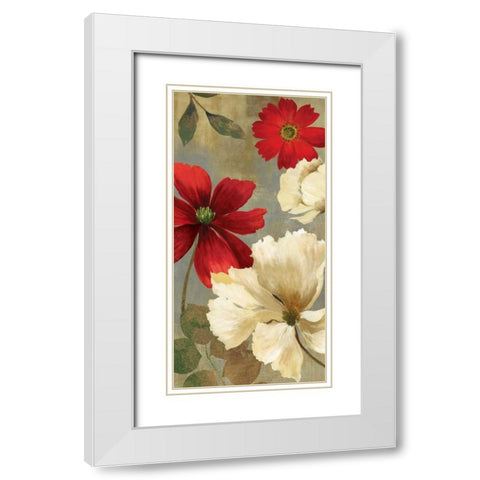 Springerle Florals II White Modern Wood Framed Art Print with Double Matting by Jensen, Asia