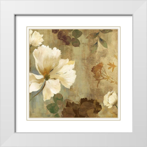 Golden Space II White Modern Wood Framed Art Print with Double Matting by Jensen, Asia