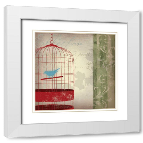 Â  Twitter I White Modern Wood Framed Art Print with Double Matting by Jensen, Asia