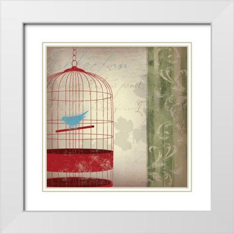 Â  Twitter I White Modern Wood Framed Art Print with Double Matting by Jensen, Asia