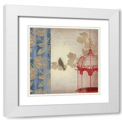 Twitter II - Mini White Modern Wood Framed Art Print with Double Matting by Jensen, Asia