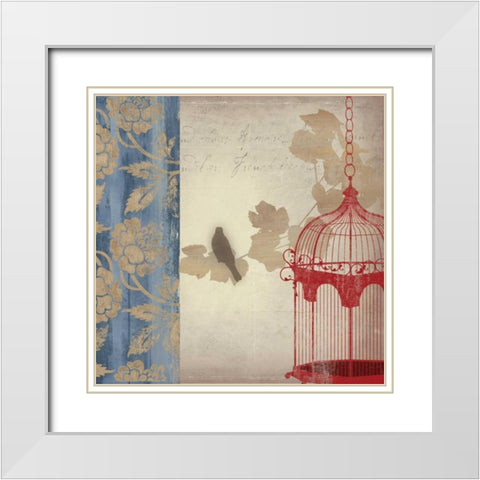 Twitter II - Mini White Modern Wood Framed Art Print with Double Matting by Jensen, Asia