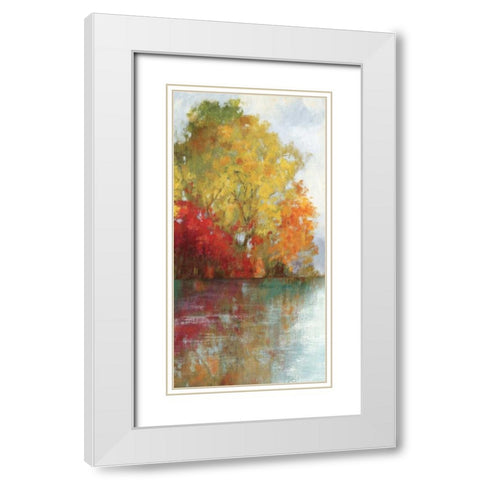 Forest Reflection II White Modern Wood Framed Art Print with Double Matting by Jensen, Asia