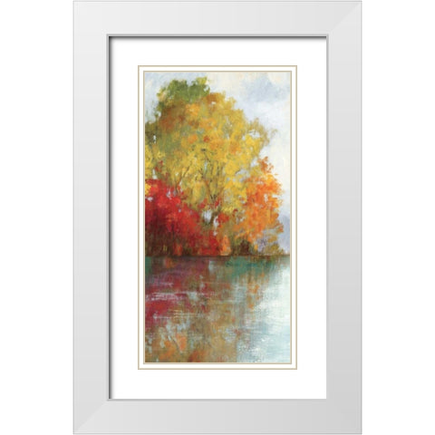 Forest Reflection II White Modern Wood Framed Art Print with Double Matting by Jensen, Asia