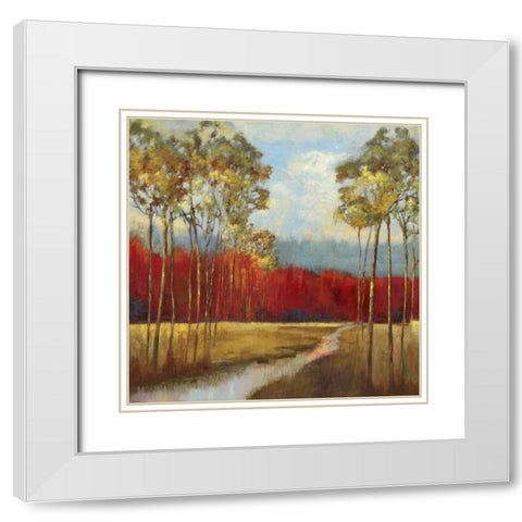 In the Horizon II - Mini White Modern Wood Framed Art Print with Double Matting by Jensen, Asia